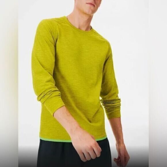 NWT Outdoor Voices Men’s Seamless Pique Long Sleeve Shirt - Green Apple Size XL - Picture 1 of 5